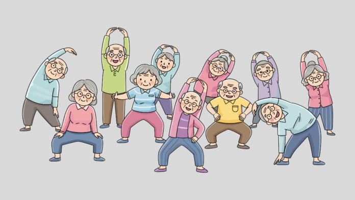 healthy aging lifestyle physical activity illustration